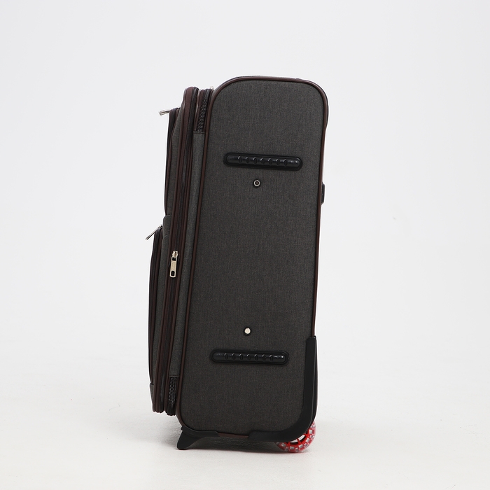 Чемодан средний 52 л (M), отдел на молнии, кодовый замок, с расширением, цвет коричневый