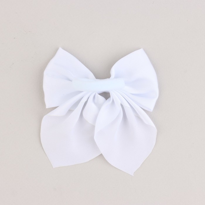 Бант для волос белый школьный &laquo;Самой милой&raquo; на резинке, 11 х 13 см