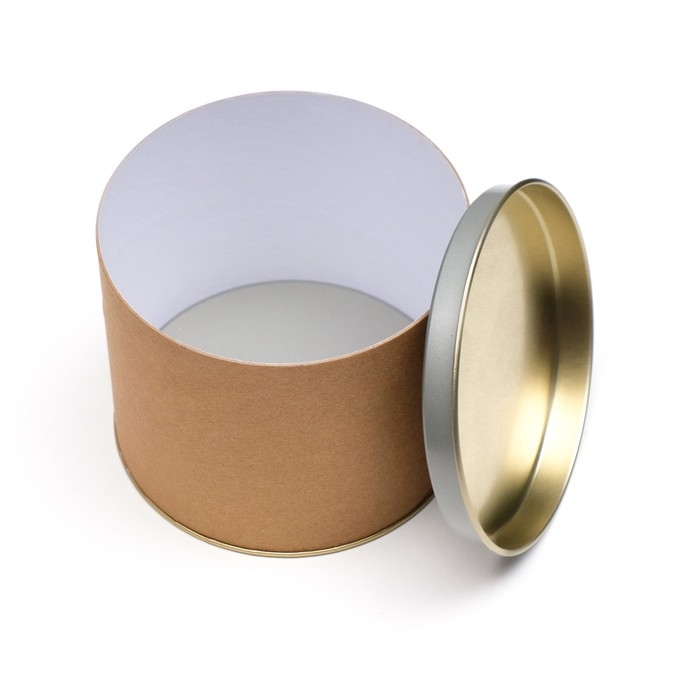 Тубус 120х100 мм (80 мм внутренняя высота), картон, металлическая крышка Тубус 120х100 мм (80 мм внутренняя высота), картон, металлическая крышка