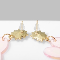 Серьги пластик &laquo;Зайки&raquo; с цветочком, цветные в золоте