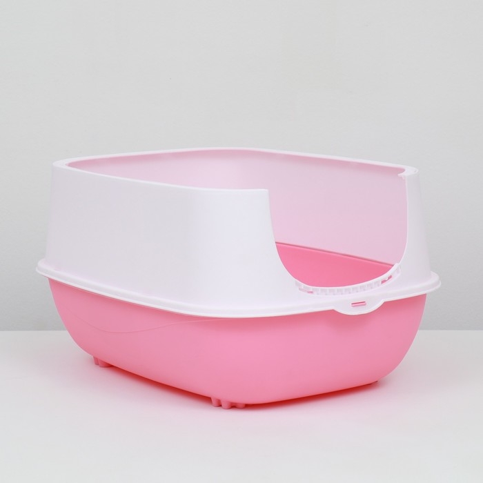 Туалет закрытый с откидным верхом, с совком и угольным фильтром 52 х 38 х 40 см, розовый