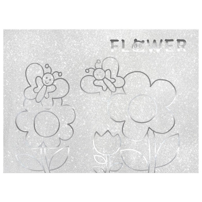 Бумага цветная самоклеящаяся, раскраска, А4, 6 листов, 1 цвет, с блёстками, односторонняя, в пакете, 80 г/м&sup2;, Смешарики