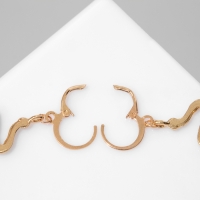 Новый год! Символ года 2025! Серьги висячие со стразами &laquo;Змейка&raquo;, цвет белый в золоте