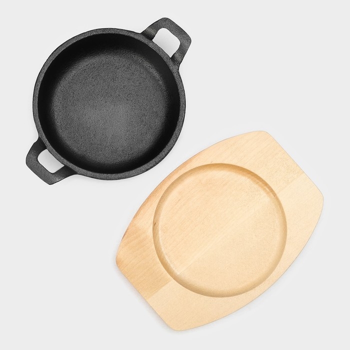 Сковорода чугунная Magma &laquo;Далат&raquo;, 16,5&times;12,5&times;3,2 см, индукция, цвет чёрный