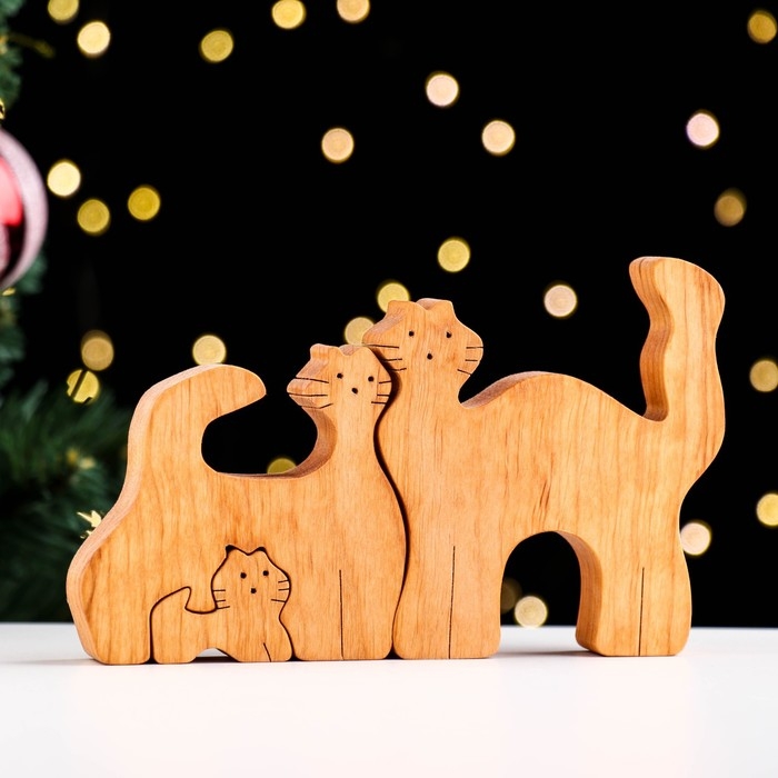 Сувенир-пазл Сувенир-пазл "Семья котов", 3 шт ,15,5х10,5 см