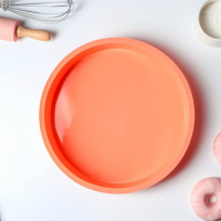 Форма для выпечки Доляна &laquo;Круг&raquo;, силикон, 28&times;5,5 см, внутренний d=25.5 см, цвет оранжевый