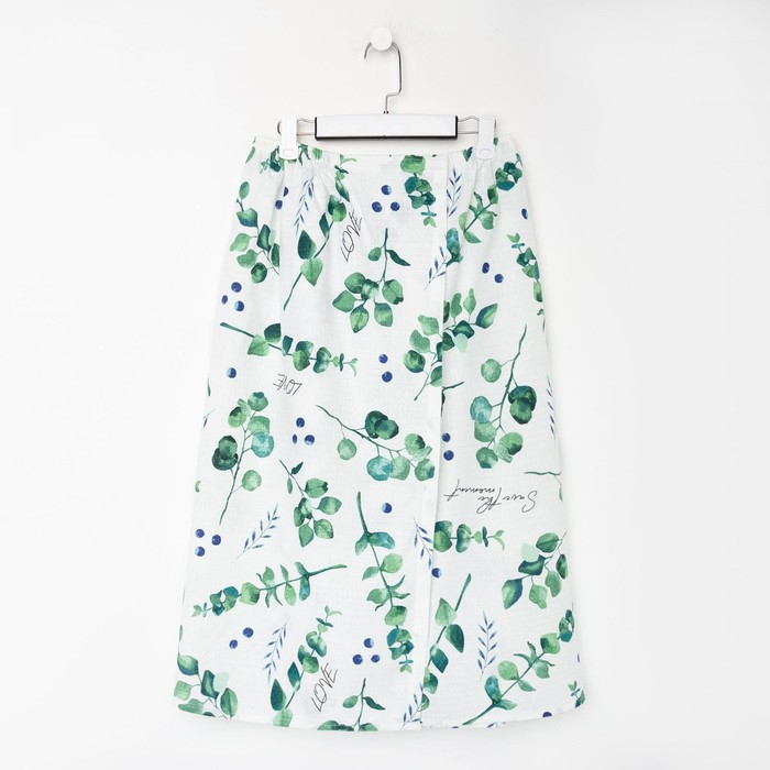 Полотенце для бани &laquo;Эвкалипт&raquo; женское парео, 80х150&plusmn;4 см, 100% хлопок, ваф. полотно, 160 гр/м2