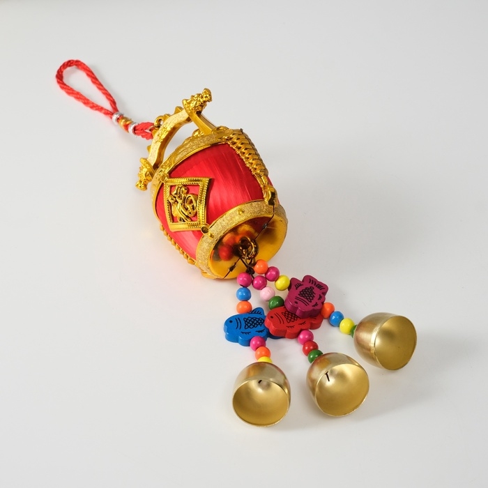 Колокольчик металл "Бочонок с золотом - богатство" 6,5х7,2х31,5 см