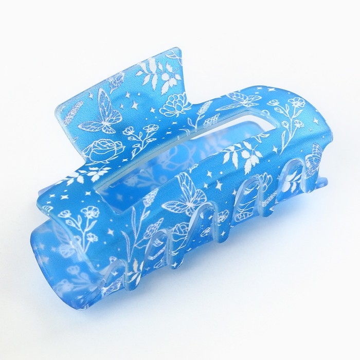 Краб для волос , заколки &laquo; Воздушной&raquo;, голубой, 7 х 3 х 3,5 см