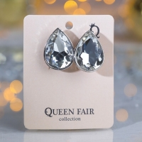 Клипсы &laquo;Вечеринка&raquo; капли, цвет белый в серебре