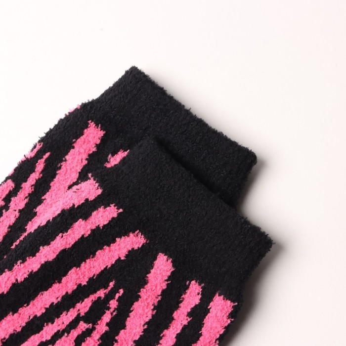 Носки женские махровые &laquo;Зебра&raquo;, цвет малиновый размер 36-40