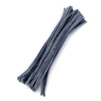 Проволока с ворсом для поделок и декора набор 50 шт., размер 1 шт. 30 &times; 0,6 см, цвет серый