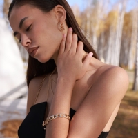 Браслет металл &laquo;Цепь&raquo; ремень, цвет золото, L=16 см