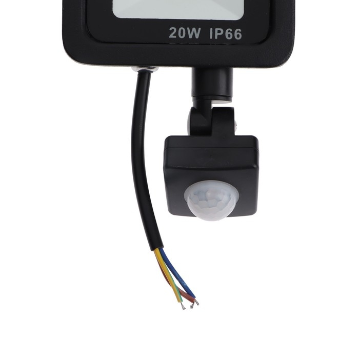 Прожектор светодиодный, 20 Вт, 1800 Лм, 4000К, Датчик движения, IP66 Прожектор светодиодный, 20 Вт, 1800 Лм, 4000К, Датчик движения, IP66