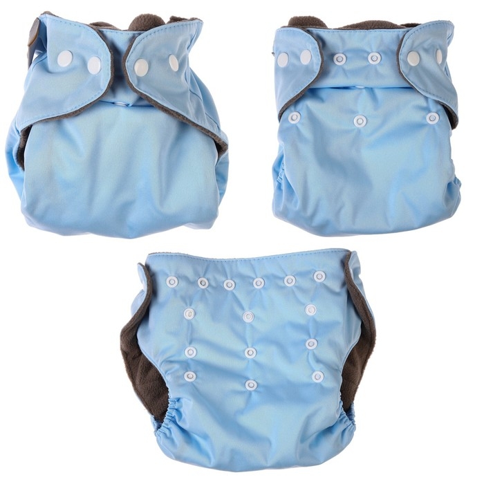 Многоразовый подгузник, 3-15 кг, угольно-бамбуковая ткань, цвет голубой, Крошка Я Многоразовый подгузник, 3-15 кг, угольно-бамбуковая ткань, цвет голубой, Крошка Я