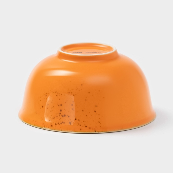 Салатник фарфоровый Magistro &laquo;Церера&raquo;, 650 мл, d=15 см, цвет оранжевый