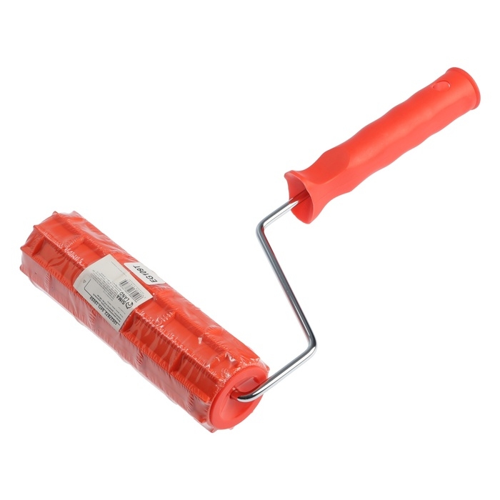 Валик декоративный ТУНДРА, резиновый, "кирпичи", рукоятка d=6 мм, 180 мм