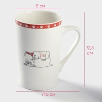 Кружка фарфоровая Доляна &laquo;Пятница&raquo;, 380 мл, цвет белый