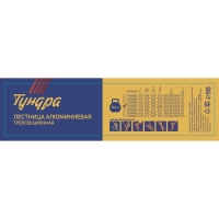 Лестница ТУНДРА, трехсекционная, алюминиевая, 9 ступеней Лестница ТУНДРА, трехсекционная, алюминиевая, 9 ступеней