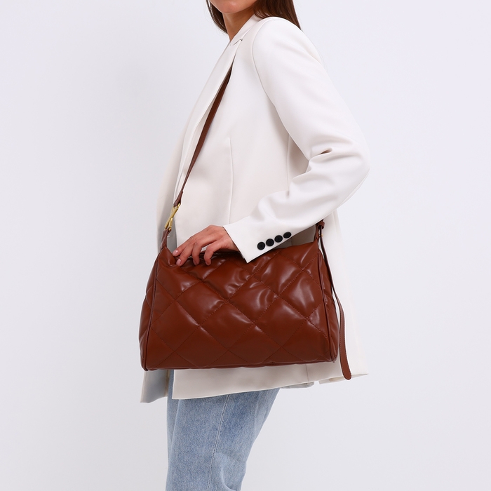 Сумка-мешок на молнии, цвет коричневый Сумка-мешок на молнии, цвет коричневый