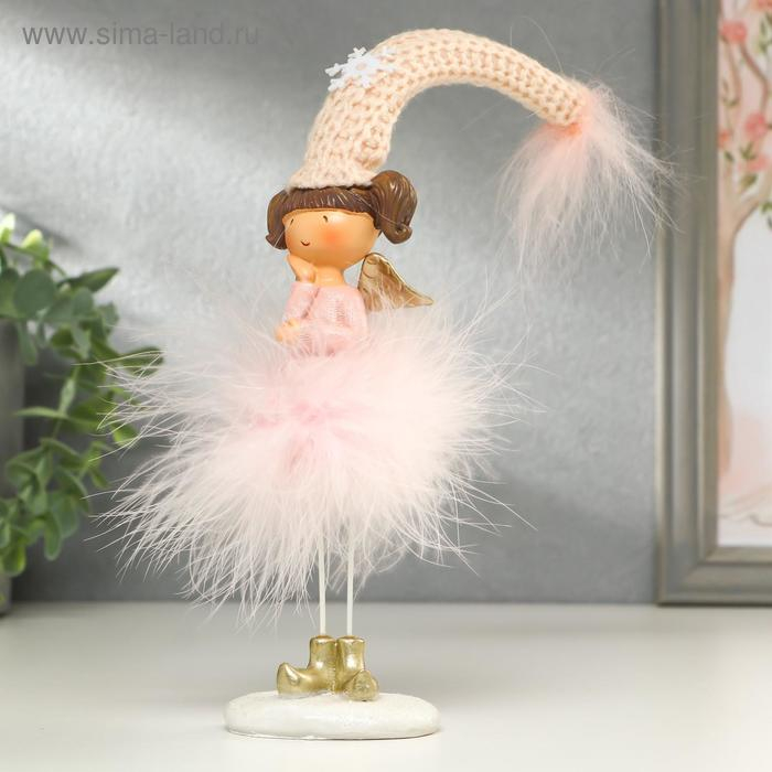 Сувенир полистоун "Ангелочек-девочка в розовой пуховой юбке" МИКС 32х5,5х7 см