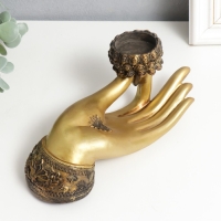 Подсвечник полистоун на 1 свечу "Рука с лотосом" 9,4х21,5х7 см Подсвечник полистоун на 1 свечу "Рука с лотосом" 9,4х21,5х7 см