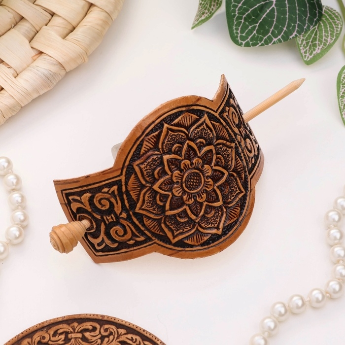 Заколка Заколка "Цветочек", береста