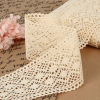 Кружево вязаное, 70 мм &times; 10 &plusmn; 1 м, цвет бежевый