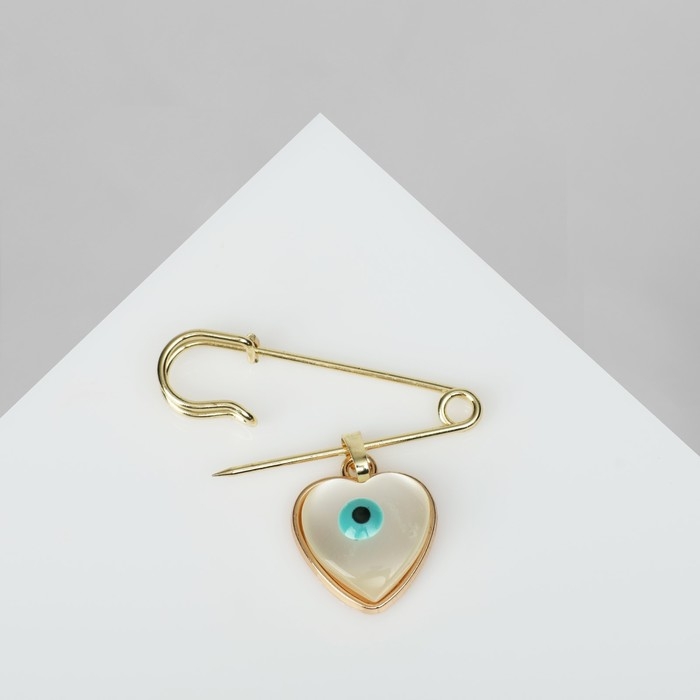 Булавка-оберег &laquo;Любовь к себе&raquo;, цвет бело-голубой в золоте