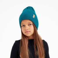 Шапка детская MINAKU с отворотом р-р 56-58, цв.морской волны Шапка детская MINAKU с отворотом р-р 56-58, цв.морской волны