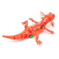 Ящерица &laquo;Шестерёнки&raquo;, свет, работает от батареек, цвет красный