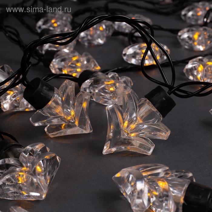 Гирлянда &laquo;Нить&raquo; 5 м с насадками &laquo;Ёлка&raquo;, IP44, тёмная нить, 40 LED, свечение жёлтое, 8 режимов, 220 В