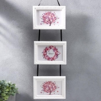 Фоторамка тройная на тесьме L-2 10х15 см, белый Фоторамка тройная на тесьме L-2 10х15 см, белый