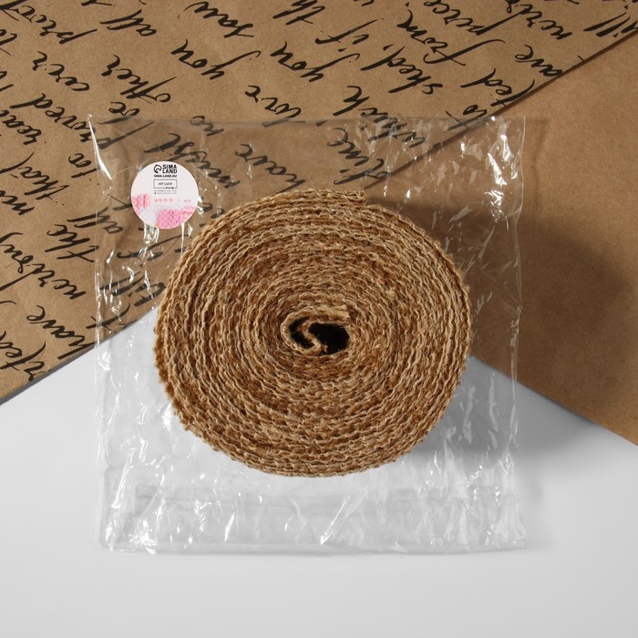 Лента из джута &laquo;Кружево&raquo;, 50 мм, 4,5 &plusmn; 0,5 м, цвет белый