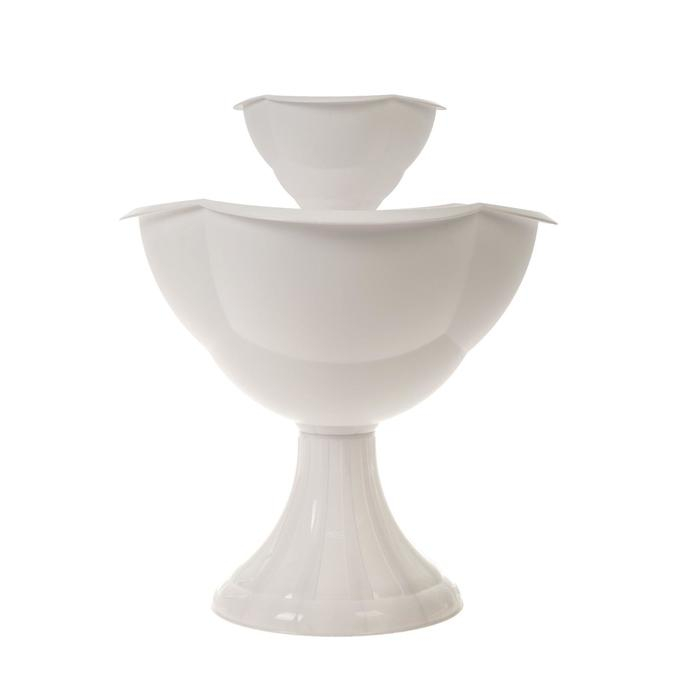 Клумба пластиковая, 2 яруса, d = 27&ndash;55 см, h = 60 см, белая, &laquo;Водопад&raquo;