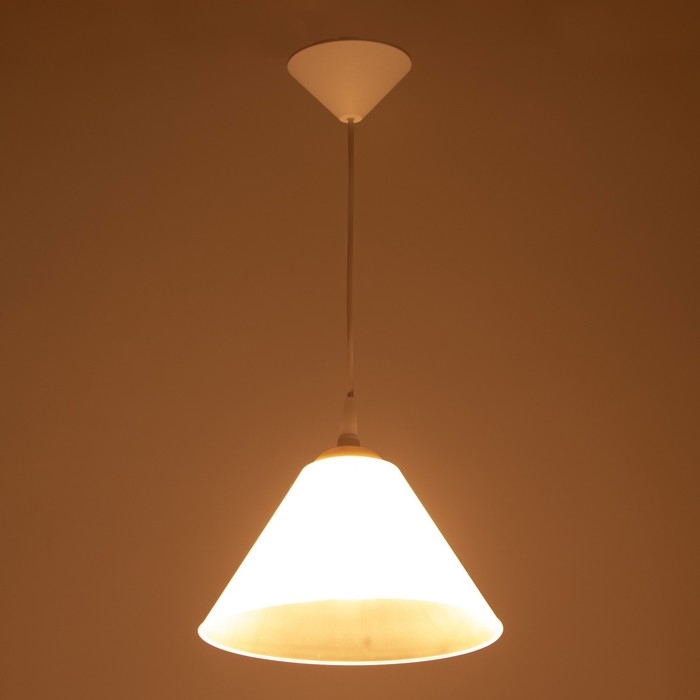 Подвес "Конус" 1х15Вт Е27 МОДЕЛЬ: BR 00266 белый/прозрачный 25х25х15см