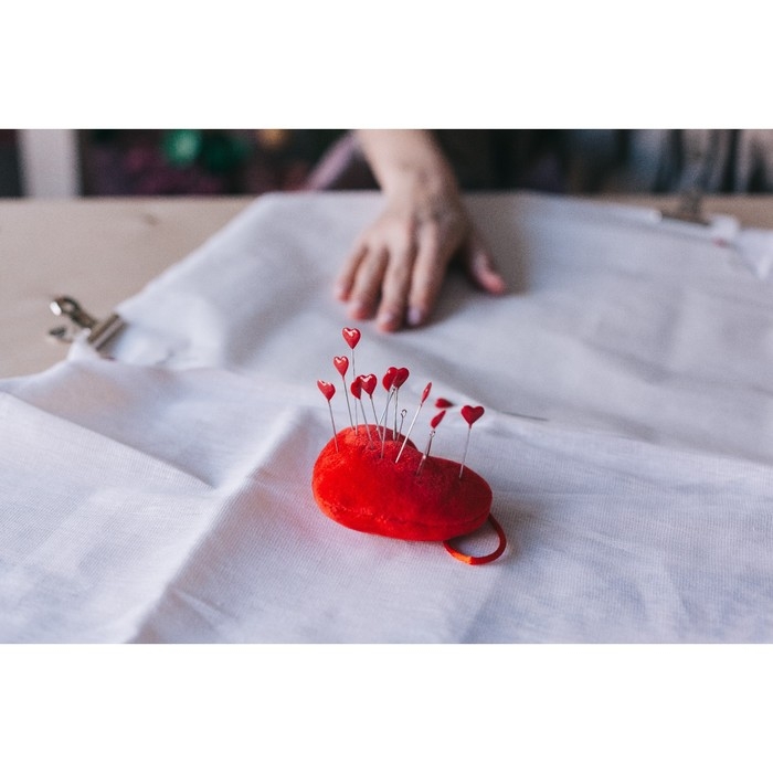 Булавки портновские &laquo;Сердце&raquo;, 55 мм, 50 шт, цвет МИКС