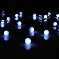 Гирлянда &laquo;Нить&raquo; 4.5 м с насадками &laquo;Шарики&raquo;, IP44, тёмная нить, 30 LED, свечение белое, 2 режима, солнечная батарея