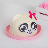 Панама детская соломенная для девочки &laquo;Пандочка&raquo;, р-р 54, 2-6 лет