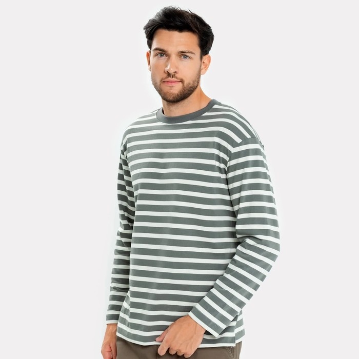 Джемпер мужской, цвет белый/ зелёный, размер 48 (M) Джемпер мужской, цвет белый/ зелёный, размер 48 (M)