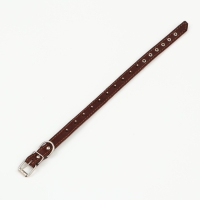 Ошейник кожаный на синтепоне, с шипами, 2 х 40 см, ОШ 25-35 см,тёмно-коричневый Ошейник кожаный на синтепоне, с шипами, 2 х 40 см, ОШ 25-35 см,тёмно-коричневый