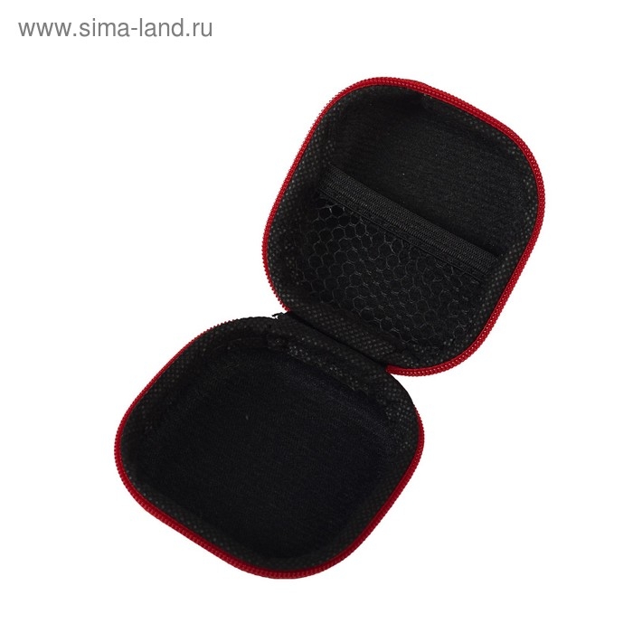 Футляр для наушников, квадратный, мат. верха: экокожа, 80х80х30 мм, черный Футляр для наушников, квадратный, мат. верха: экокожа, 80х80х30 мм, черный