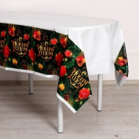 Новогодняя скатерть одноразовая &laquo;С новым годом&raquo; 137х180 см