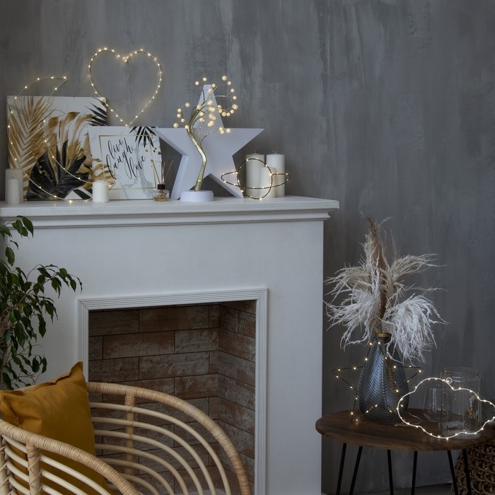 Светодиодный куст &laquo;Жемчужины золотистые&raquo; 45 см, 36 LED, постоянное свечение, батарейки ААх3 (не в комплекте), USB, свечение тёплое белое