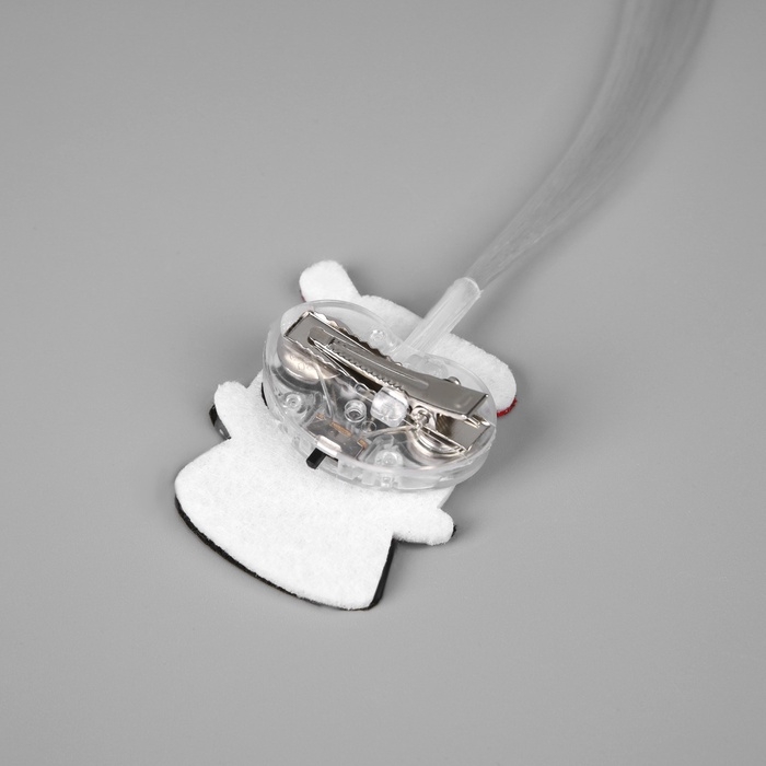 Заколка для волос светодиодная "Снеговик" 33x4 см, 1 LED, батарейки LR1130x2 (в комплекте), свечение белое