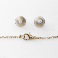 Гарнитур 2 предмета: серьги, кулон &laquo;Капли&raquo; квартет, цвет бело-морской в золоте, 48 см