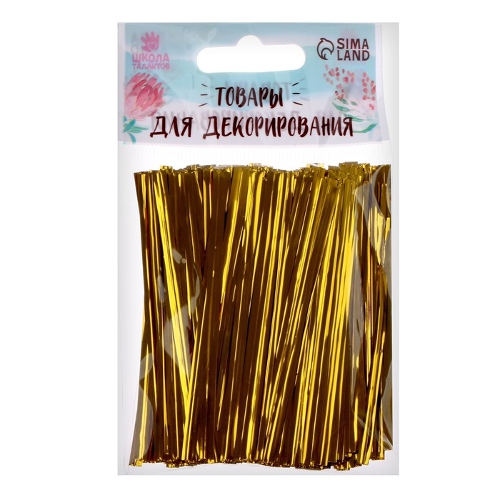 Клип-лента, набор 500 шт., длина 1 шт. &mdash; 8 см, цвет золотой