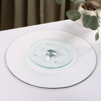 Подставка стеклянная для торта вращающаяся Доляна &laquo;Марбл чёрный&raquo;, d=32 см, цвет чёрный