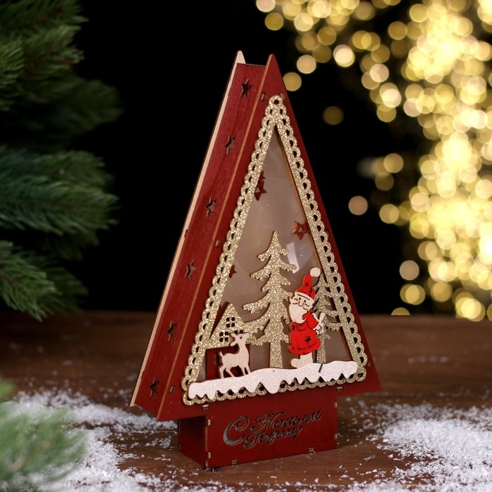 Новогодний декор с подсветкой &laquo;С новым годом&raquo; 14 &times; 4 &times; 22,5 см