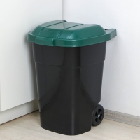 Мусорный бак &laquo;Садовый&raquo;, 65 л, на колёсиках, цвет микс